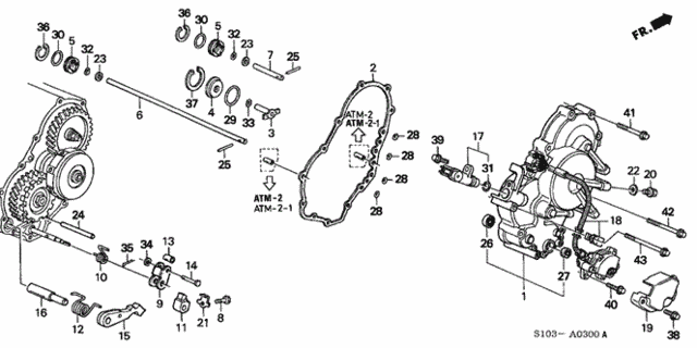 AT Right Side Cover for 1997 Honda CR-V #0