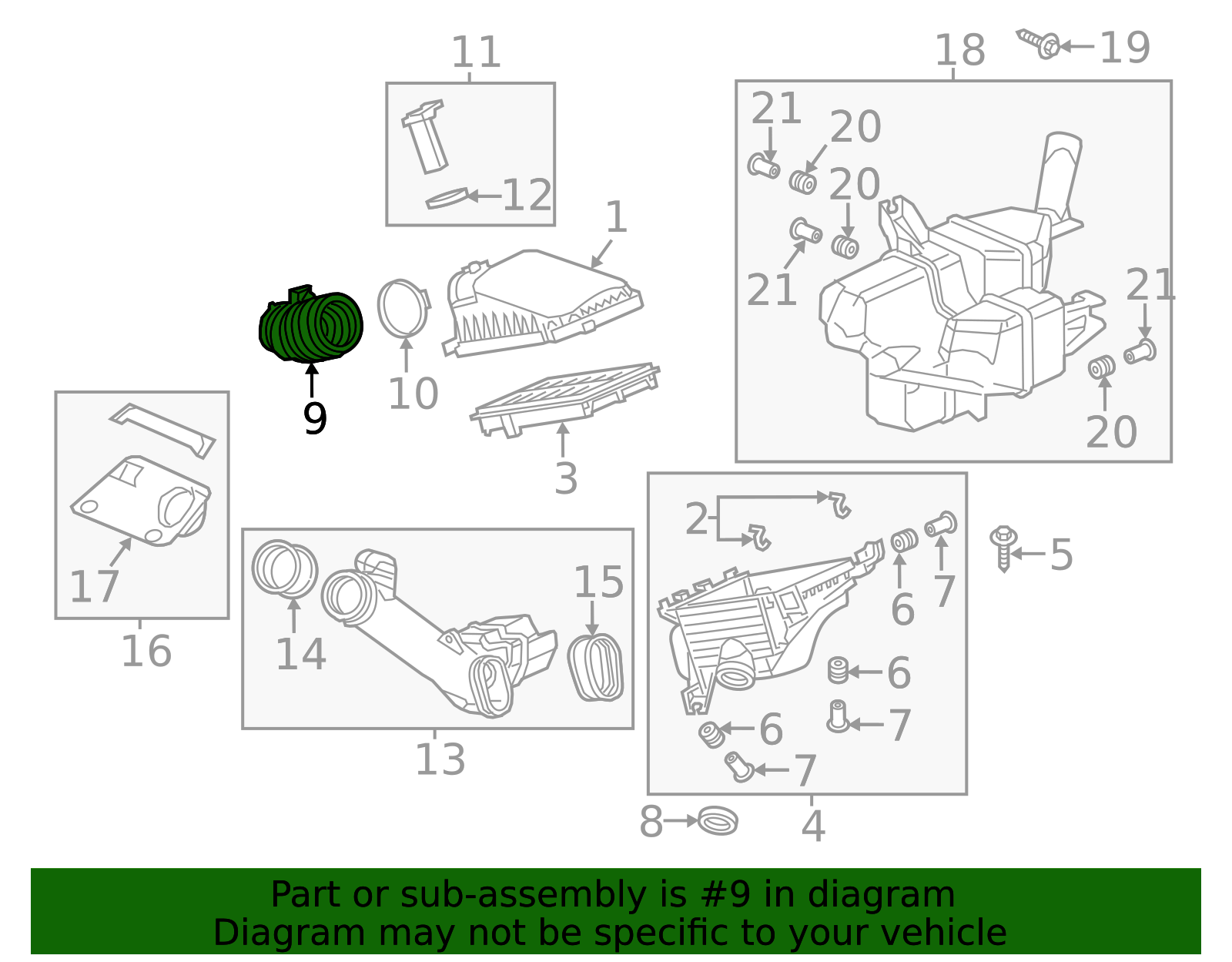 Intake Filter Air Intake Hose For 2013-2018 Acura RDX 3.5L - Replaces