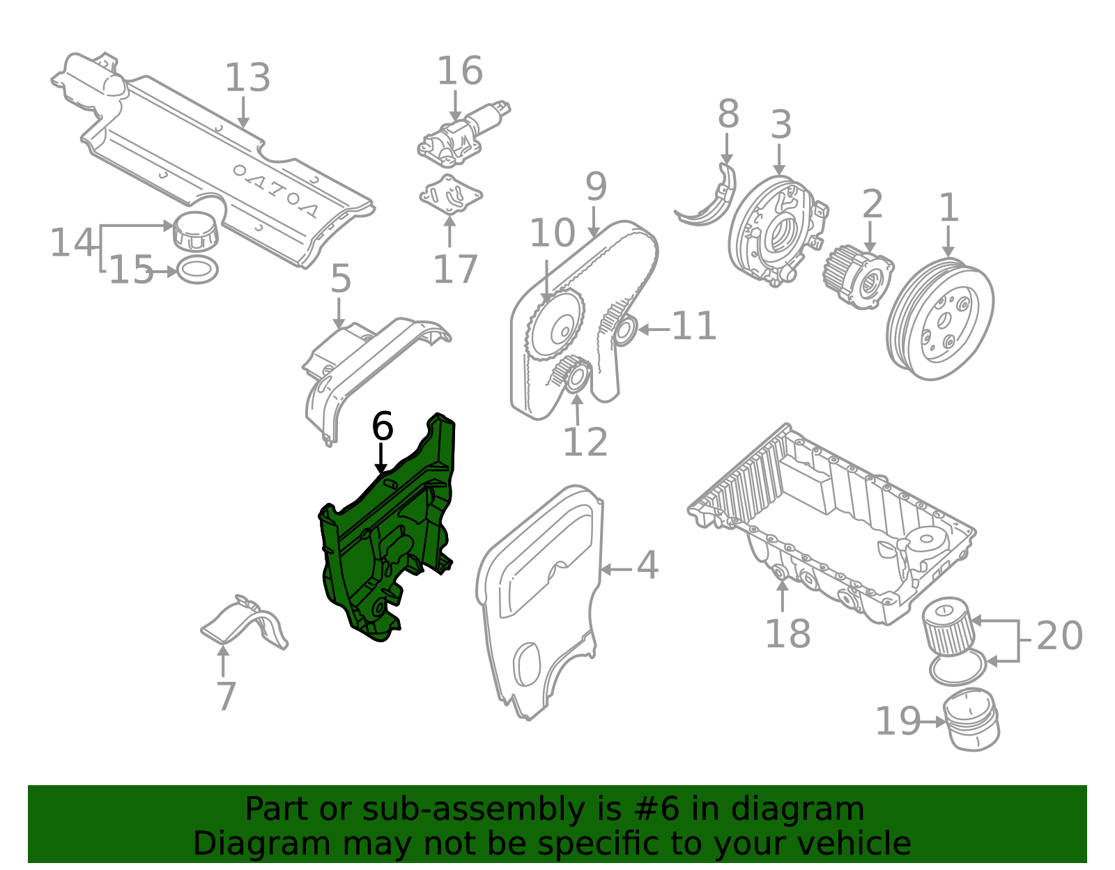 2000-2005 Volvo Engine Timing Cover 30637973 | TascaParts.com
