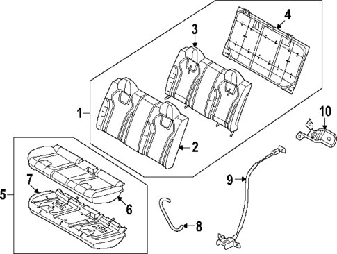 Rear Seat Components for 2024 Hyundai Elantra #0