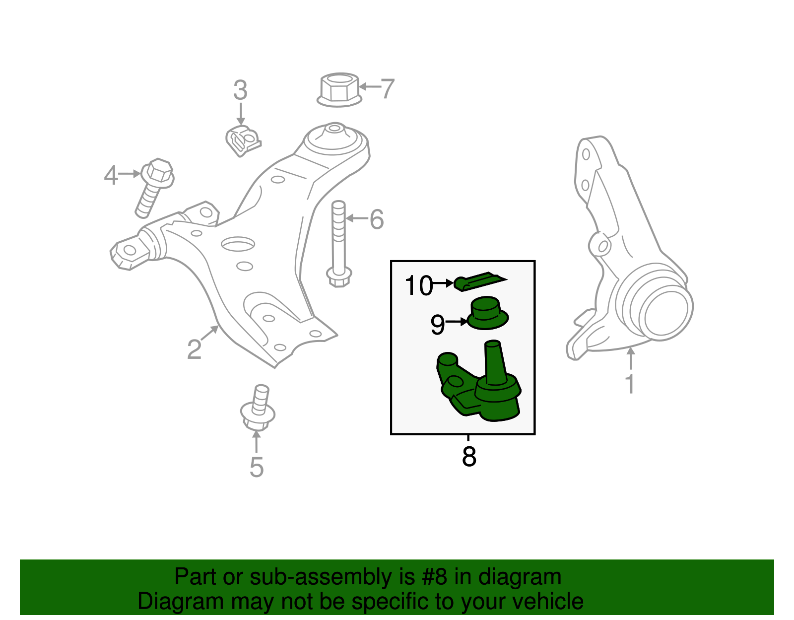 43330-09810 - Suspension Ball Joint (Right, Front, Lower