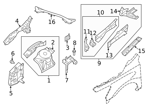 Structural Components & Rails for 2017 Nissan Altima #0