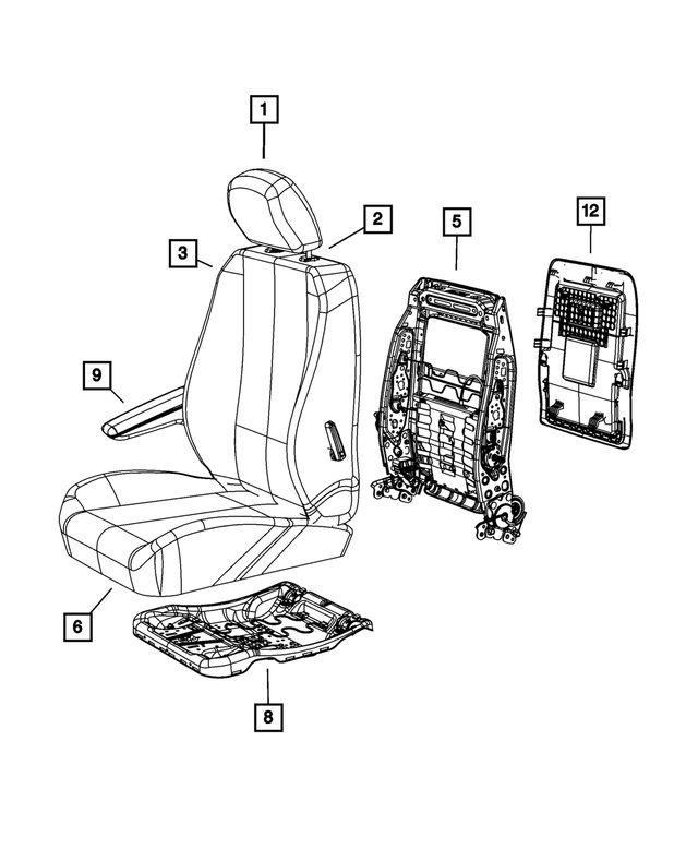 1UR69LTUAA - Interior Trim: Front Headrest, Right Or Left for Mopar Image
