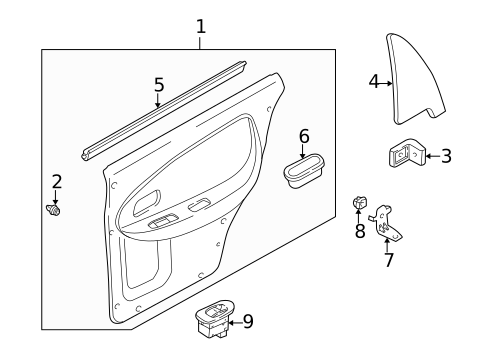 Interior Trim - Rear Door for 2002 Kia Spectra #0