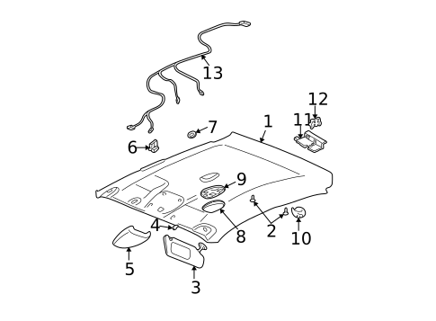 Interior Trim - Roof for 2001 Oldsmobile Alero #0