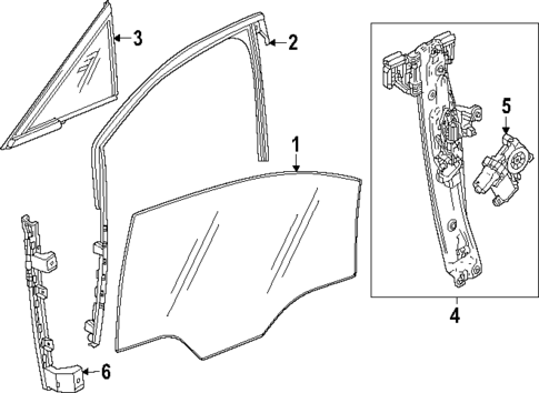 Glass - Front Door for 2025 Cadillac OPTIQ #0