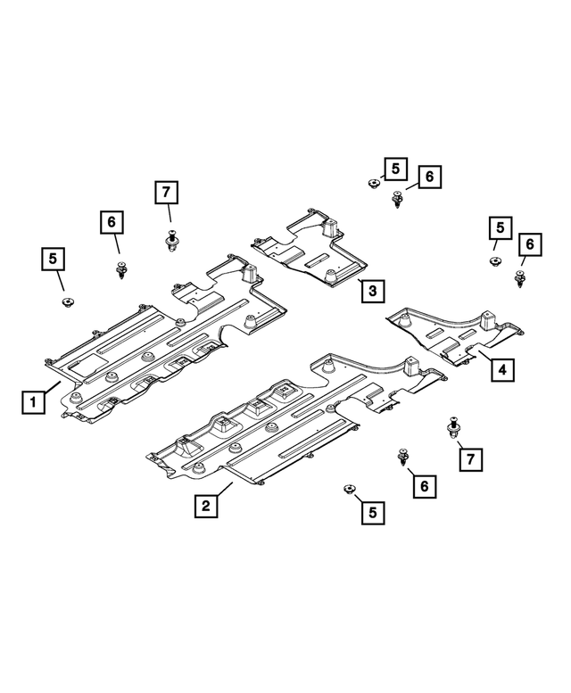 « 68530956AA – Frame, Bumper and Fascia : Plancher Ecran, Etats-unis pour Mopar Image »