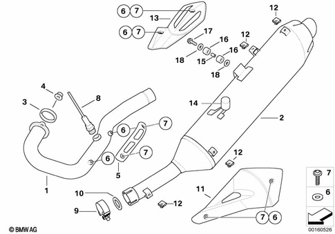 Exhaust System Parts with Mounts for 2008 BMW-Motorrad G 650 Xchallenge #0