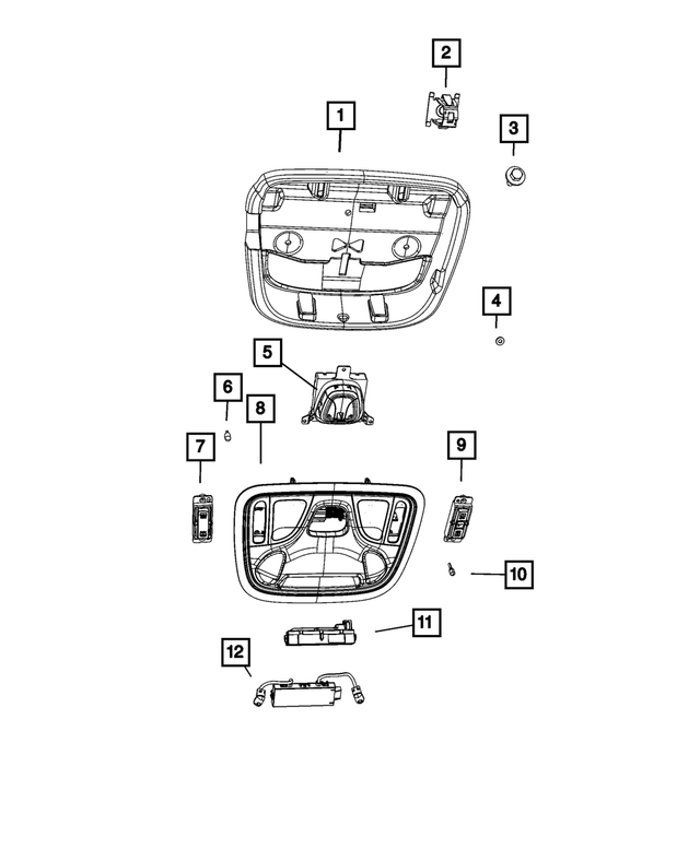 5MK051S4AI - Interior Trim: Overhead Console for Mopar Image