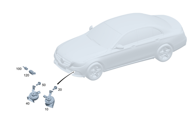 2235421700 - Electrical Equipment and Instruments: Horn for Mercedes-Benz: 350SD, Maybach S580, Maybach S680, S500, S580, S580e Image image