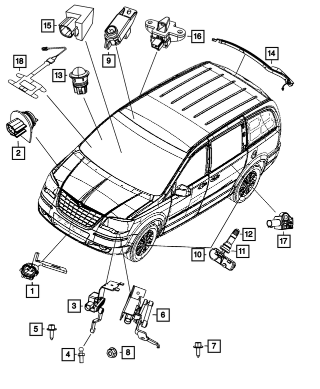 6507893AA - Electrical: Special Head Screw for Mopar Image image