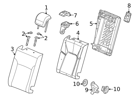 Rear Seat Components for 2010 Saab 9-5 #1