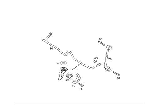 Torsion Bar, Rear for 2006 Mercedes-Benz C55 AMG #0