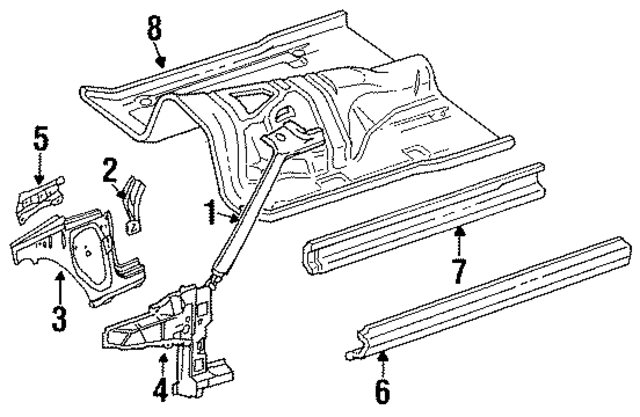 55235487 - Body: Hinge Pillar for Mopar Image