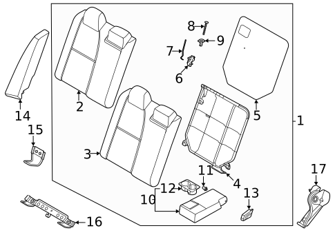 Rear Seat Components for 2023 Nissan Sentra #0