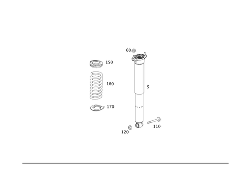 Rear Suspension Strut and Suspension Strut Mount for 2014 Mercedes-Benz GLK250 #0