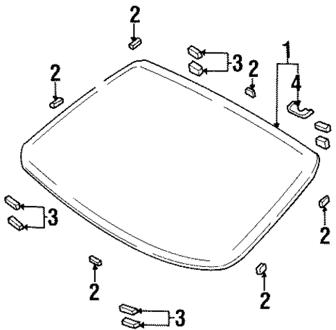 Glass & Hardware - Back for 1998 Acura CL #0