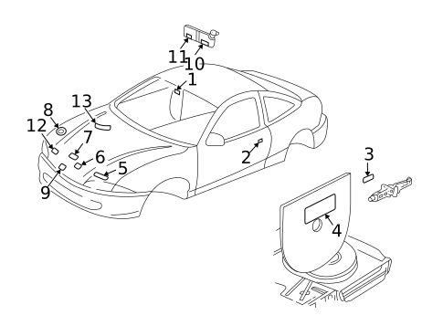 Labels for 1998 Pontiac Sunfire #0