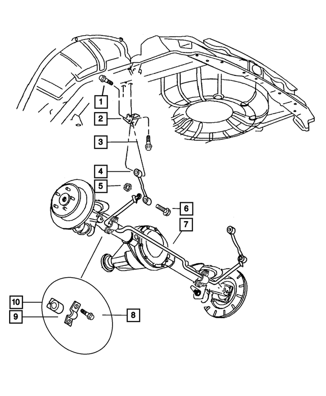 6102170AA - Rear Suspension: Hex Head Screw And Washer, Mounting for Mopar Image