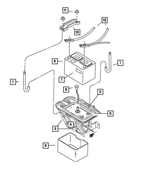Battery Tray and Cables for 2001 Jeep Wrangler #0