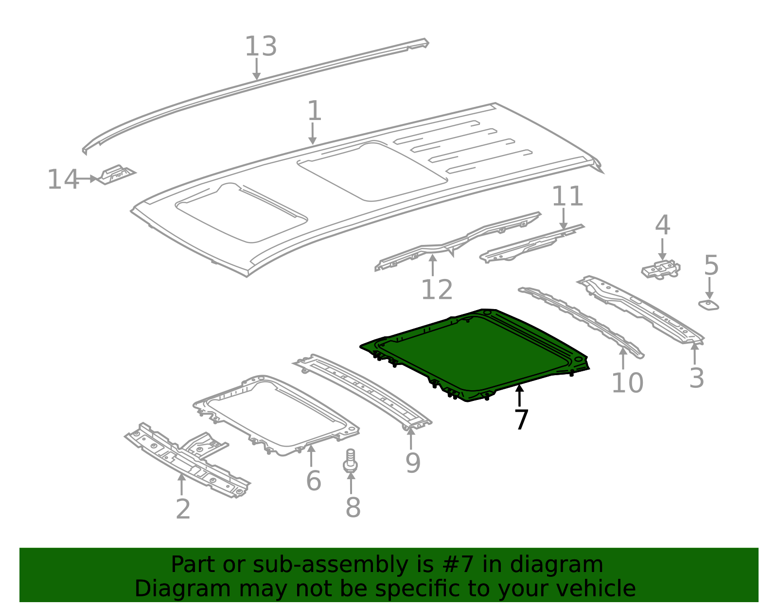 2011-2020 Toyota Sienna Sunroof Reinforcement 63106-08020 | Toyota ...