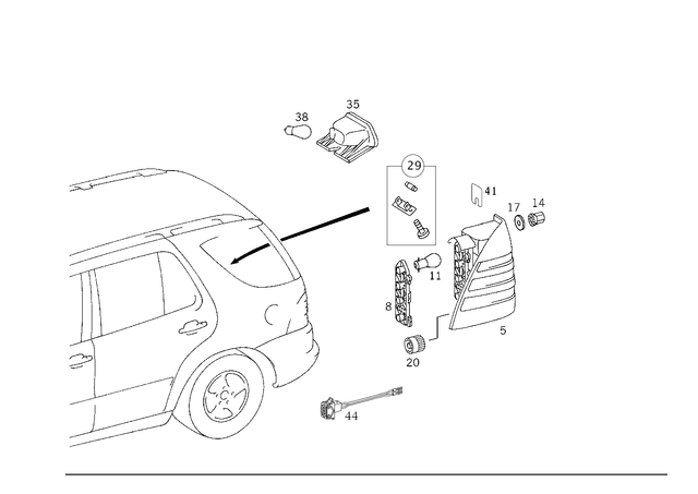 1638202864 - : Tail Lamp for Mercedes-Benz Image