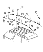 55136952AC - : Roof Rack Support, Front, Right for Jeep: Grand Cherokee Image