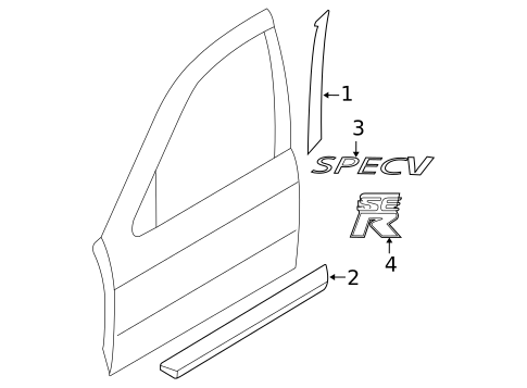 Exterior Trim - Front Door for 2002 Nissan Sentra #0