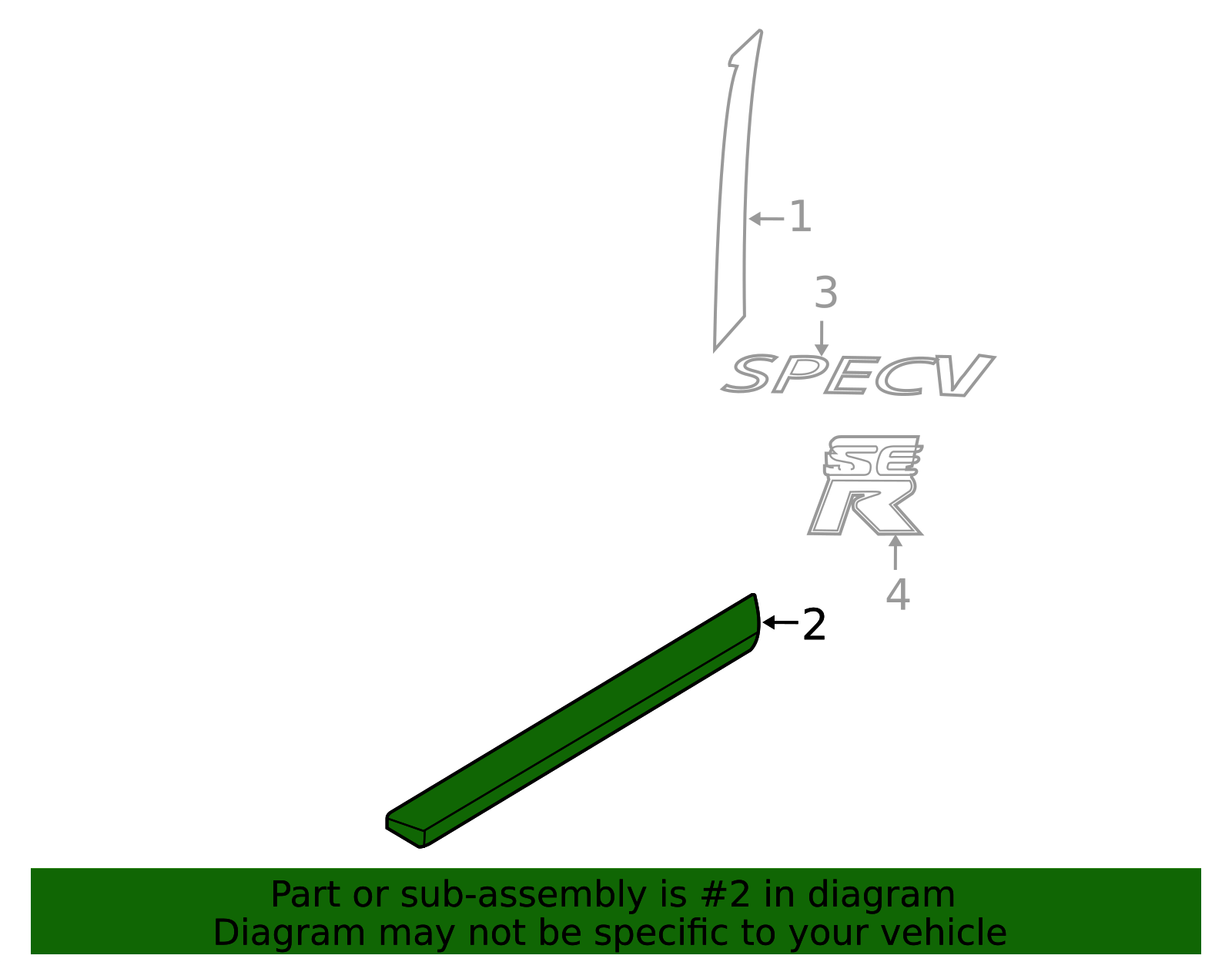 2000-2002 Nissan Sentra Body Side Molding 80870-5M710 | QuirkParts
