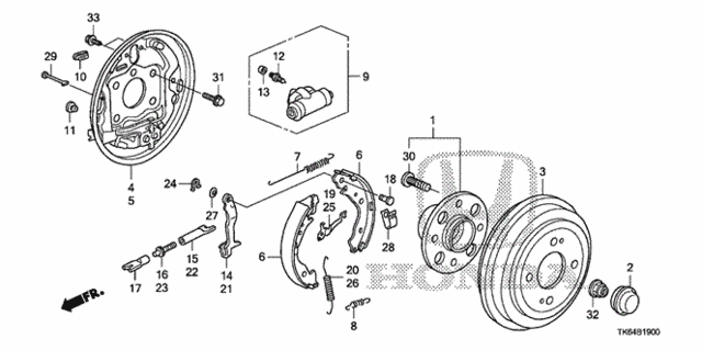 Rear Brake (Drum) for 2012 Honda Fit #0