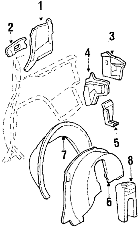 Inner Structure & Rails for 1993 Cadillac 60 Special #1