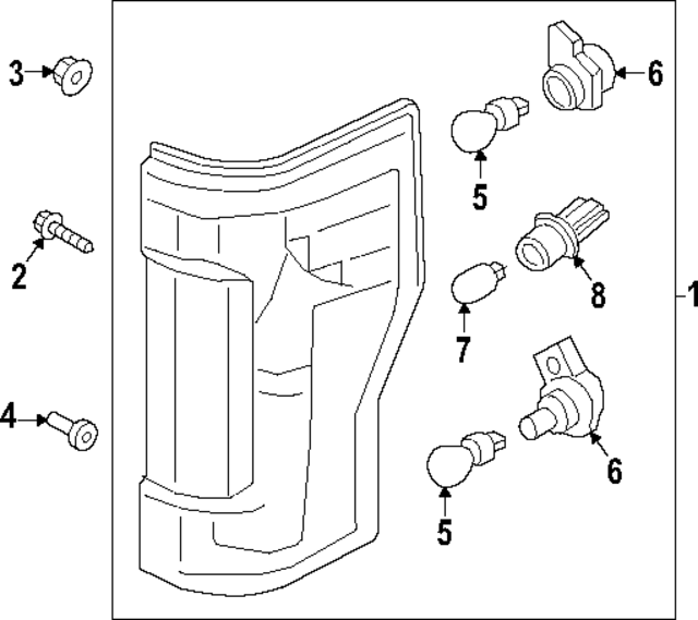 PC3Z13405G - Electrical: Tail Lamp for Ford: F-250 Super Duty, F-350 Super Duty, F-450 Super Duty Image