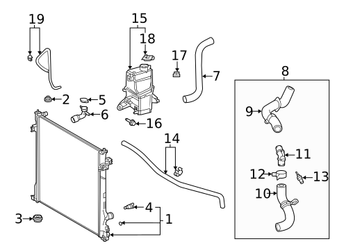 Radiator & Components for 2022 Toyota Highlander #0