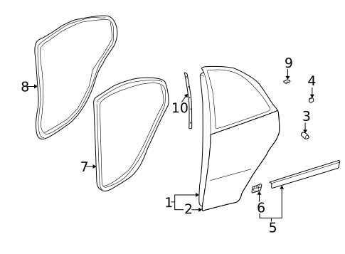 Door & Components for 2003 Hyundai Elantra #1