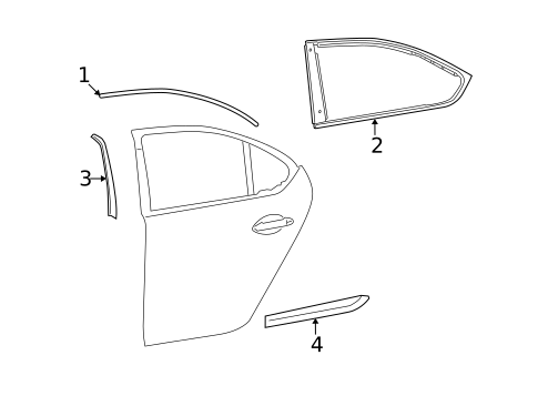 Exterior Trim - Rear Door for 2011 Lexus LS460 #0