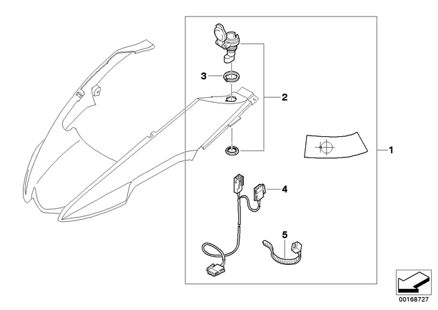71607701460 - : Retrofit Kit, Power Socket, Front for BMW-Motorrad Image