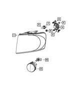 55277304AA - Electrical: Headlamp To Fender Retainer for Mopar Image