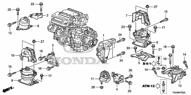 Engine Mounts (V6) for 2010 Honda Accord #0