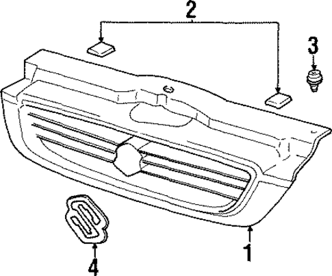 Grille & Components for 1996 Suzuki Esteem #0