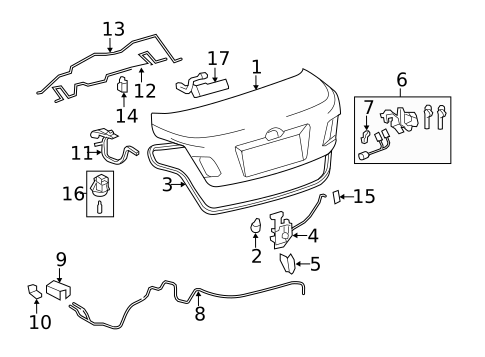 Lid & Components for 2009 Toyota Camry #1