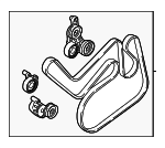 32213657 - Cooling System: Serpentine Belt for Volvo: S60, S90, V60, V60 Cross Country, V90, V90 Cross Country, XC60 Image
