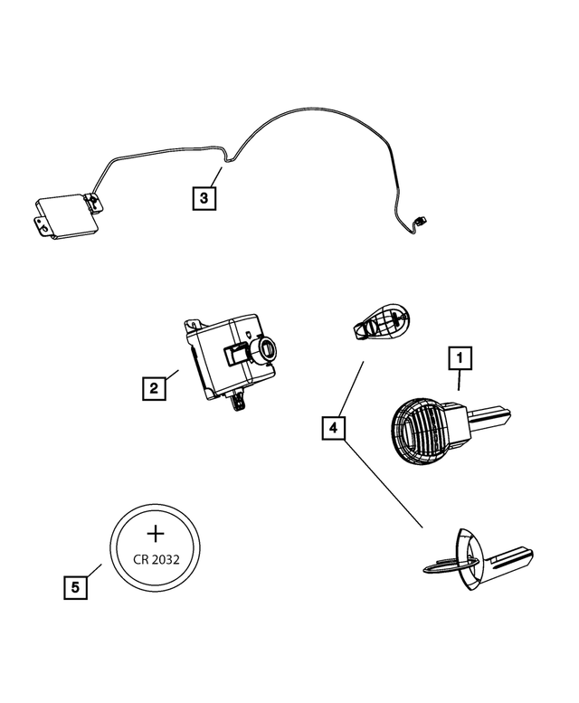 68044905AC - Electrical: Integrated Key Fob Transmitter Kit for Mopar Image