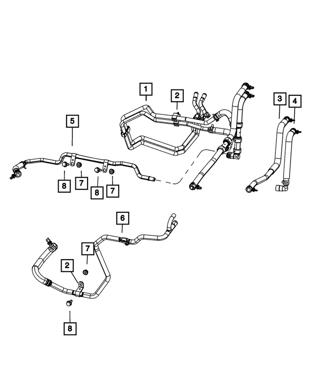 5058858AD - Air Conditioners and Heaters: Heater Return Hose for Mopar Image