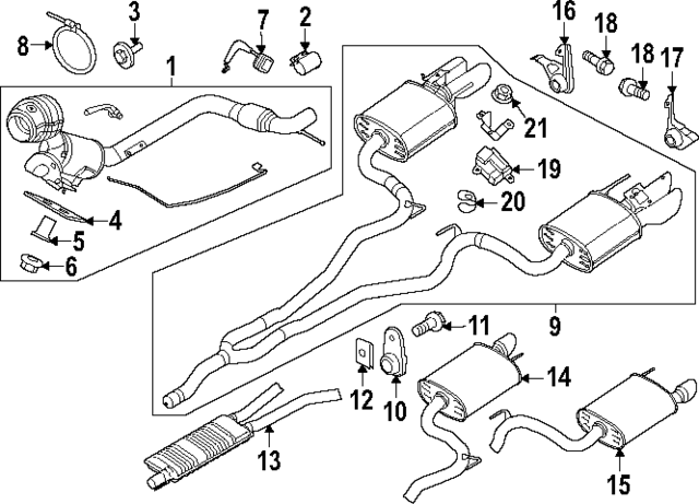 PR3Z5230BG - : Muffler &amp; Pipe Assembly for Ford: Mustang Image