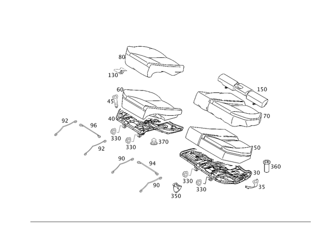 140924252964 - Rear Seat Bench: Bracket for Mercedes-Benz Image image