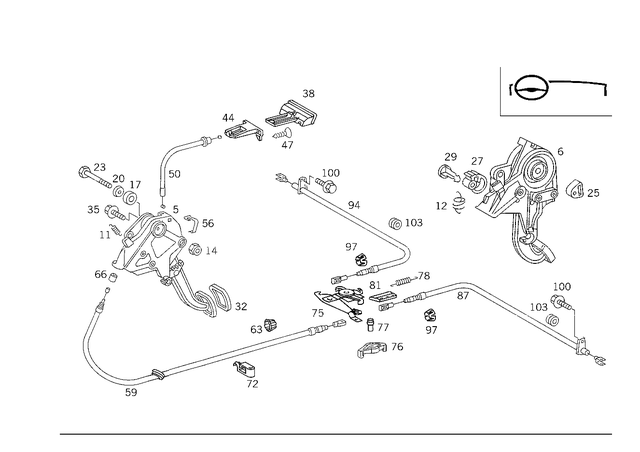 2204201284 - Brakes: Parking Brake for Mercedes-Benz: 180C, 300SD, 400SE, 400SEL, 500SEC, 500SEL, 600SEL, 600SL, C220, C230, C240, C280, C320, C43 AMG, CL500, CL55 AMG, CLK320, CLK350, CLK430, CLK500, CLK55 AMG, E320, E420, E430, E500, ML320, ML430, ML55 AMG, S420, S430, S55 AMG, SL320 Image image