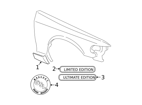Exterior Trim - Fender for 2005 Mercury Grand Marquis #0