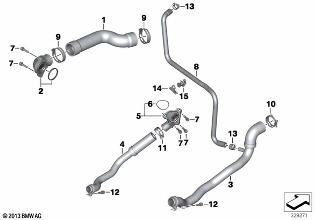 17127723648 - : Coolant Hose for BMW-Motorrad Image
