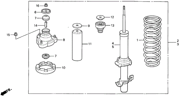 Front Shock Absorber for 1995 Honda Prelude #0