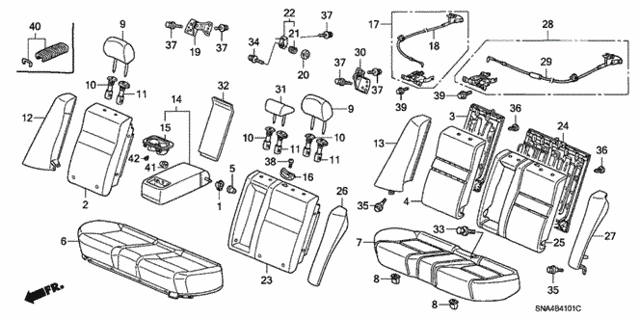 Rear Seat (Fall Down Separately) for 2007 Honda Civic #0